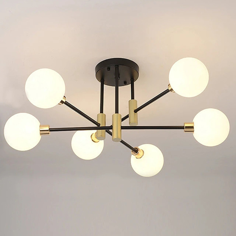 Hot Selling Nordic Style LED Ceiling Light Simple Creative Glass Sphere Molecular Lighting for Living Room Bedroom Cross-Border