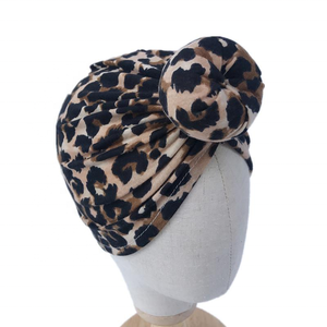 Chapeau pour bébé fille et garçon, <span class=keywords><strong>Turban</strong></span> pour nouveau-né, imprimé léopard, en coton doux, cerceau de tête pour enfants - Product Image 3
