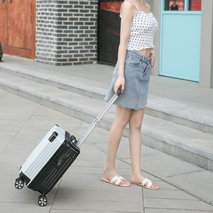 Valise cabine légère pour femme de 18 pouces avec roulettes et serrure, couleur unie, pour voyages d'affaires, collection Printemps 2025 GT901 - Product Image 4