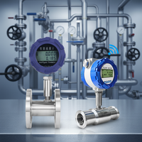 Débitmètre à turbine haute température Yunyi -20°C~80°C, répétabilité 0,2%, RS485 Modbus, pour huile/eau/liquide, en acier inoxydable, OEM, vapeur