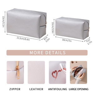 Özel LOGO'lu Büyük Kapasiteli Deri Seyahat Portatif Tuvalet Çantası Güzellik Makyaj Çantası Kozmetik Çantası - Product Image 6
