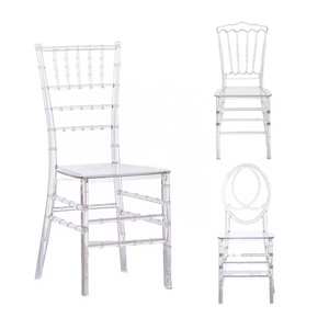 Chaises de mariage, de restaurant et d'hôtel en résine acrylique plastique OEM de luxe en gros - Product Image 1