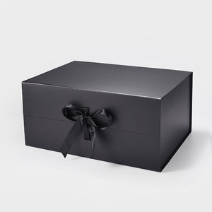 Low MOQ Custom Logo Luxury <b>Black</b> Magnetic Closure Rigid Cardboard Gift <b>Box</b> With Eva Foam Insert - Product Image 5