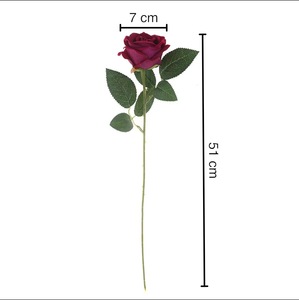 <span class=keywords><strong>Bouquet</strong></span> <span class=keywords><strong>de</strong></span> roses artificielles en velours à tige unique pour mariage, Saint-Valentin, décoration <span class=keywords><strong>de</strong></span> maison, fleurs artificielles en soie - Product Image 5