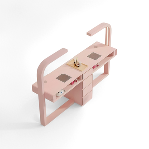 <span class=keywords><strong>Table</strong></span> de Manucure Ergonomique Rose Luxe Léger au Design Moderne, Facile à Nettoyer, avec Meuble de Rangement Latéral et Grande Surface de Travail - Product Image 3