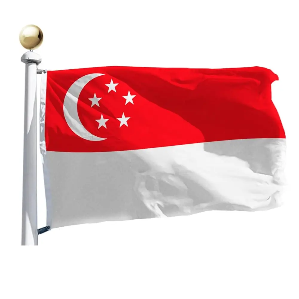 Flagnshow High-End Gedrukt 3X5 Ft 90X150Cm Indonesië Nationale Vlag Singapore 100% Polyester