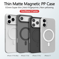 Coque de téléphone magnétique sans fil anti-jaunissement mat ultra-mince de 0.5mm pour iPhone 17/17 Air/17 Pro/17 Promax grand trou