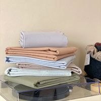 Ensembles de draps de lit 100% coton ultra doux de haute qualité en coton solide personnalisé hypoallergénique drap de lit plat de mise à la terre