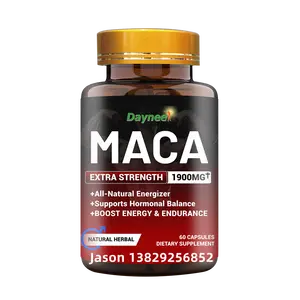 Vitality Maca Cápsulas Hombres Power Energy Suplemento dietético OEM Natural Booster Herbal Pills Black Maca tablets para hombres