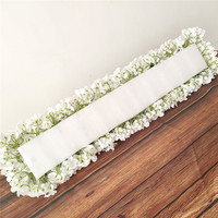 Guirlande de fleurs artificielles de roses blanches de luxe, 100 cm, pour centre de table de mariage, arche de fleurs, toile de fond murale pour cérémonie et événement
