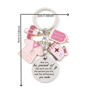 Porte-clés en émail créatif, série infirmière et médicale de dessin animé, motifs uniforme d'infirmière, carnet, pansement, poche de perfusion, pour amis, bon cadeau - Product Image 3