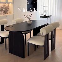 Moderner Luxus-Esstisch Wabi-Sabi Schwarz Oval Rechteckig Massivholz Eiche Hauptmerkmale