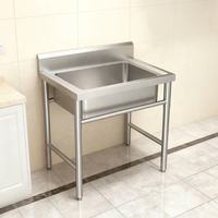 Évier compact en acier inoxydable 304 pour camion de restauration avec armoire de rangement à 3 compartiments pour remorque de concession et cuisine mobile