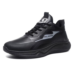 Paul Bainisi Men's Lightweight Breathable Sneakers Black Casual <b>Walking</b> Shoes Low <b>Top</b> Sport Style - Product Image 3