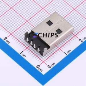 U-G-04WD-W-01 USB Connector Bent Lead Through Hole Connector Type-A USB 2.0 Male Right Angle Insert - Product Image 2