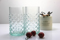 Vente en gros de quatre nouveaux gobelets transparents à la mode en cristal colorés pour boire du jus de lait et de l'eau