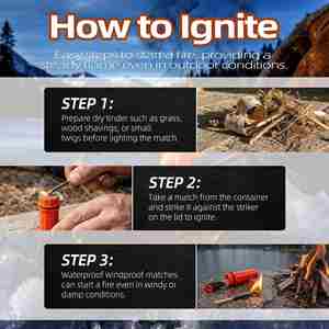 Cajas de cerillas ligeras Baiyuheng con logotipo personalizado, pulsera de supervivencia portátil para exteriores - Product Image 5