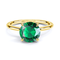 Classique 4 broches conception ronde pierre précieuse femme zodiaque cadeau d'anniversaire laiton 14K or rempli 2ct 12 mois pierre de naissance bijoux anneau