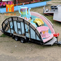 Attraction de parc d'attractions pliable et portable, type manège à tasses de thé et café, montée sur remorque, à vendre