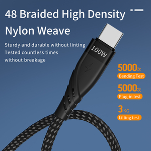 New 100W + 27W 5A USB C sạc cáp 2 trong 2 nhanh chóng sạc nylon bện USB C để USB C - Product Image 4