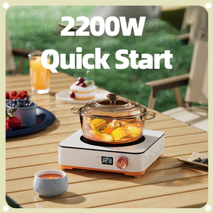 2200W Tek Halka Elektrikli Kızılötesi Ocak Düğmesi 3 Vitesli İndüksiyonlu Ocak Eşit Isı Çift Koruma - Product Image 2