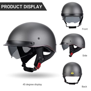 Casques de moto rétro unisexes ABS toutes saisons, <span class=keywords><strong>casque</strong></span> de moto vintage, <span class=keywords><strong>casque</strong></span> de moto cool, <span class=keywords><strong>casque</strong></span> demi-face - Product Image 2