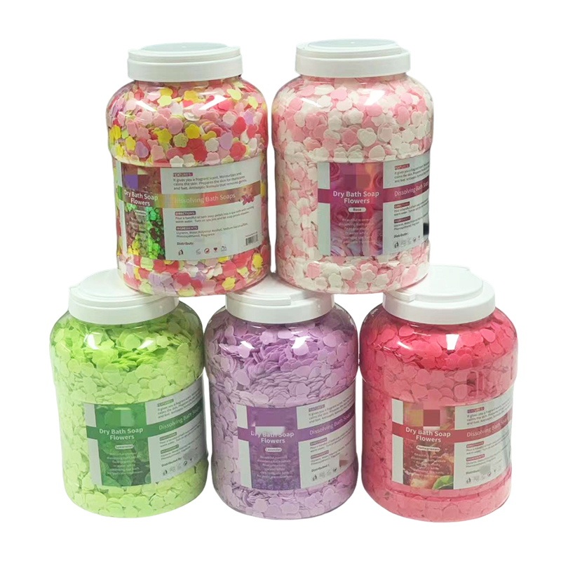 Venta al por mayor a granel colorido jabón de baño pétalo lavanda flor perfumada papel jabón Mini baño confeti para pedicura