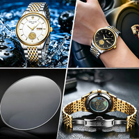 Reloj de Pulsera de Lujo para Hombre, de Dos Tonos, con Correa de Metal, Resistente al Agua, Analógico, Clásico, de Cuarzo
