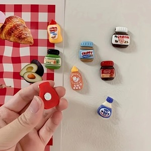 8pcs Kawaii Cartoon Resin Food Fridge Magnets Cute Decorative Personalized Magnetic <b>Stickers</b> for Refrigerator Locker Cabinet - Product Image 3
