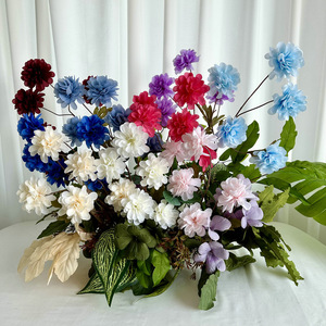 ช่อดอกไม้ประดิษฐ์ 5 หัว หลากสี ผ้าทอแพน ตกแต่งบ้าน ตกแต่งห้องนั่งเล่น - Product Image 3