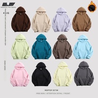 Sudadera con Capucha Unisex de Invierno, Gruesa, Forrada de Felpa, con Bolsillos, Suave y Cómoda, de Color Sólido, Corte Holgado, 430G
