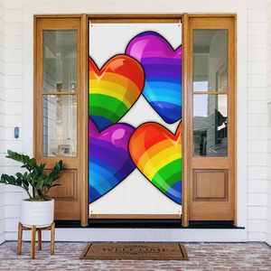 Copertura per Porta con Bandiera dell'Orgoglio, 'Ogni Uno è Benvenuto <span class=keywords><strong>Qui</strong></span>', Striscione per la Giornata dell'Orgoglio Gay, Parata Mensile, Bandiere Arcobaleno Personalizzabili - Product Image 3