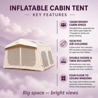 Carpa Inflable Resistente de 3.6x3.8x2.2m para Acampar, con un Dormitorio, Diseño Resistente al Viento y a la Lluvia, Apertura Automática Rápida para las Cuatro Estaciones, OEM