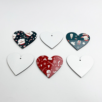Pendentifs décoratifs en bois double face Accessoires d'extérieur Sublimation Blank Mdf Christmas Ornaments for Diy
