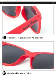Lunettes de soleil classiques personnalisées avec logo 2026, lunettes de soleil pour hommes et femmes, cadeaux promotionnels bon marché, vente en gros personnalisée, lunettes de soleil UV400 - Product Image 4