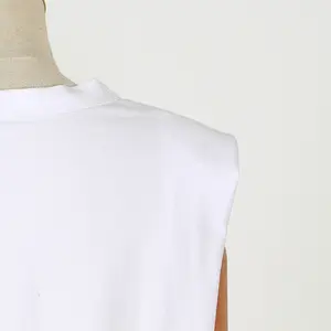 Hochwertiges T-Shirt aus 100% Baumwolle Ärmellose Schulter baumwolle Loses Damen-T-Shirt in Übergrößen für Damen