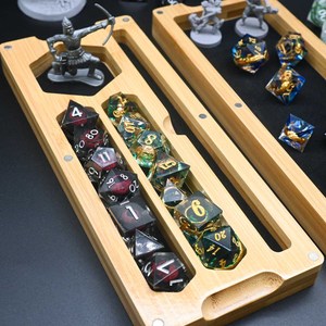 <strong>Custom</strong> Laser Marking Wooden <strong>Dice</strong> <strong>Set</strong> Storage Box 2-in-1 Rectangle <strong>Dice</strong> Case for DnD Tabletop RPG <strong>Games</strong> - Product Image 2