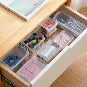 Transparent Storage <b>Box</b> Stackable With Lid For Jewelry Stationery Cosmetics Medicine Dust Protection Rectangle Shape - Product Image 2