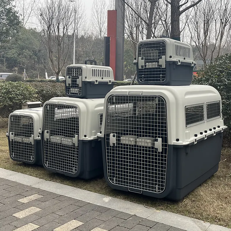 Trasportino per animali domestici di grandi dimensioni in plastica da 48 "per gabbia da viaggio per cani e gatti gabbia per animali domestici da trasporto all'aperto