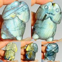 Vente en gros petit gode en pierre de cristal de labradorite naturelle en quartz sculpté avec œil de flash bleu autres cadeaux d'artisanat en cristal à vendre