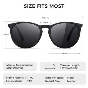 Premium Vintage <b>Round</b> <b>Sunglasses</b> for Women Men Classic Retro Trendy Style - Product Image 5
