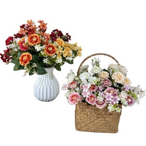 Ramo de Rosas Artificiales de Seda con Estambres para Decoración de Bodas, Fiestas y Hogar - Product Image 3