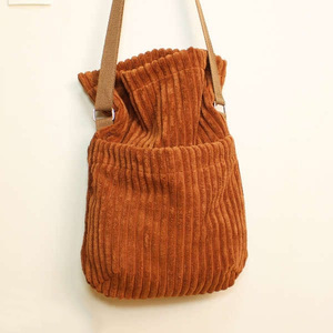 2026 Factory Sales Soft Large Capacity Corduroy Ladies Shoulder Bag <b>Customized</b> Pattern LOGO Crossbody Travel Storage Fashion Bag - Product Image 3