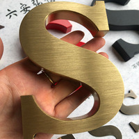 Logo d'entreprise lumineux 3D en métal personnalisé pour façade de magasin, finition dorée, couleur personnalisable, décoration intérieure/bureau, résistant à l'eau