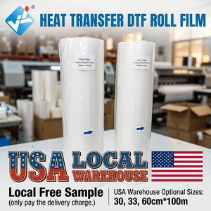 Rouleau de film de <span class=keywords><strong>transfert</strong></span> DTF transparent et brillant double face 24 "<span class=keywords><strong>X</strong></span> 328FT Premium A3 + Dtf Film PET 13 pouces 30cm pour imprimante à jet d'encre - Product Image 1