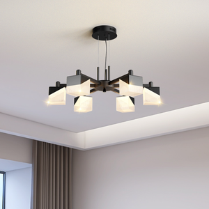 Lampe suspendue nordique simple, nouveau design, LED, luxe, <span class=keywords><strong>cuisine</strong></span>, chambre, abat-jour carré en acrylique, luminaire suspendu - Product Image 5