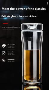 Haute Borosilicate Double <span class=keywords><strong>Verre</strong></span> Bureau Café Lait Thé Double <span class=keywords><strong>Verre</strong></span> Tasse D'eau - Product Image 4