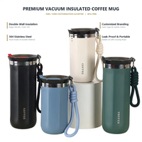 Gobelet isotherme à double paroi en acier inoxydable personnalisé Kingze avec logo, 350 ml et 500 ml, pour le voyage
