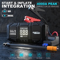 Compresseur d'air et démarreur de batterie de voiture robuste et ultra-rapide avec double gonfleur de pneus et batterie externe