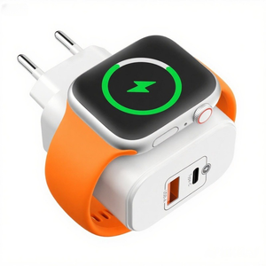 Chargeur mural <span class=keywords><strong>3</strong></span> en 1 PD 20W QC 18W double port avec charge magnétique sans fil pour montre, puce IC intelligente pour accessoires de produits intelligents - Product Image 1